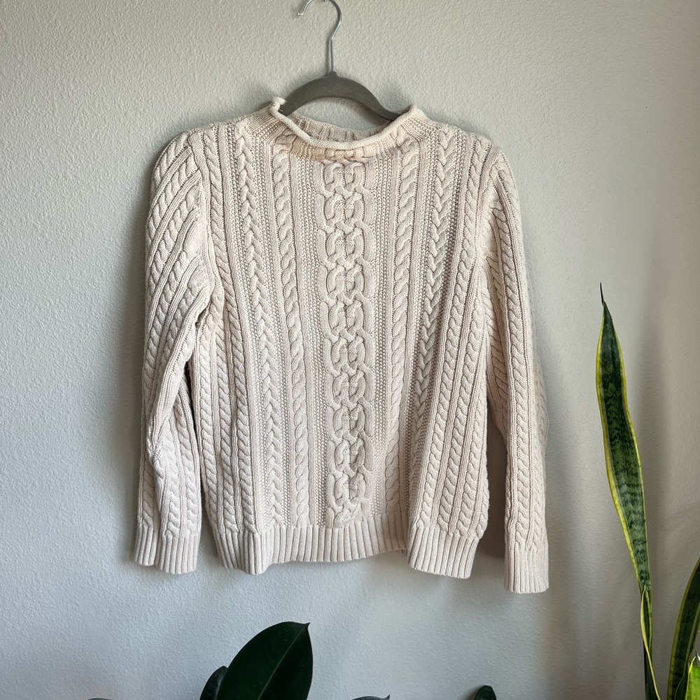 cotton cable knit sweater
